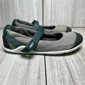 Xero Cassie Teal Mary Jane Flats Loafers Hemp Canvas Barefoot Shoe Womens Size 7